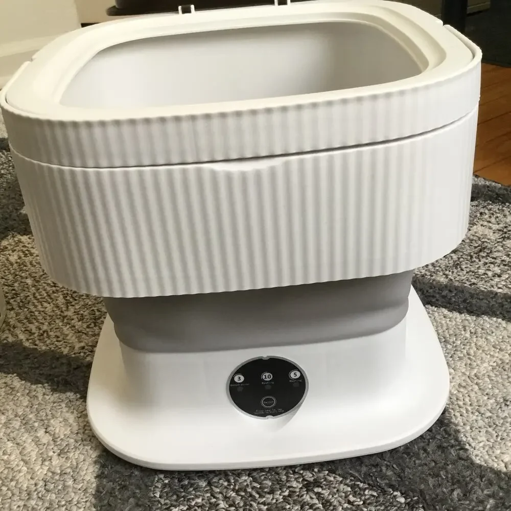 Portable Washing Machine, Foldable Wash Dry Combo for Small Clothes Grey